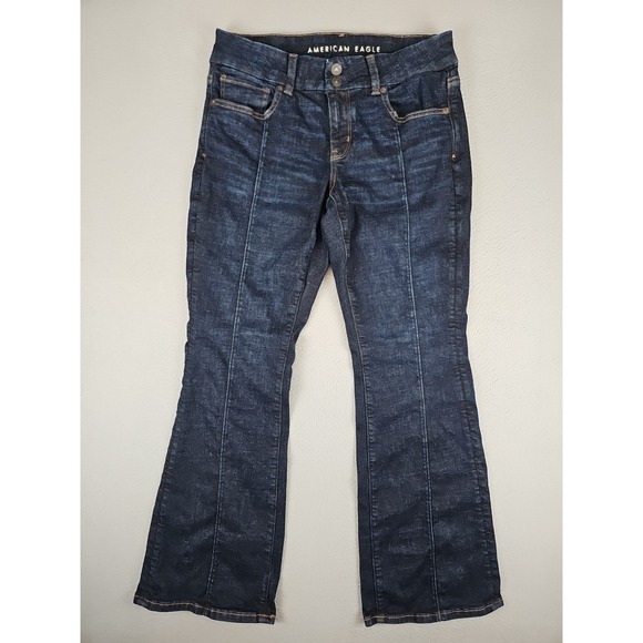 American Eagle Jeans Women's Size 8 Short 29x29 Blue Curvy Kick Stretch Denim - Picture 1 of 8